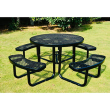 Load image into Gallery viewer, Heavy Duty Steel Metal Round Picnic Table w/ 4 Benches Outdoor Patio Dining Set