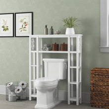 Load image into Gallery viewer, Over the Toilet Bathroom Shelving Unit with 9-Shelves in White Wood Finish