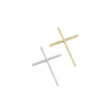 Load image into Gallery viewer, Gold /Silver CZ Big Cross Shape Charm, Sku#LX422