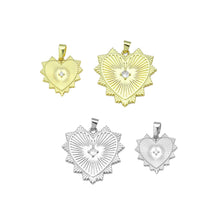 Load image into Gallery viewer, Diamond CZ Spike Heart Charm Pendant, Sku#LX791