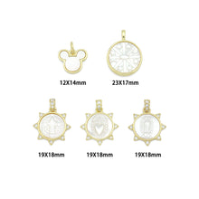 Load image into Gallery viewer, Gold Mother of Pearl Pendant Collection – Mouse Snowflake &amp; Religious Designs, Sku#LX957