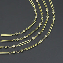 Load image into Gallery viewer, Wholesale paperclip link CZ chain by Yard, sku#LX959