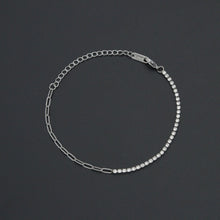 Load image into Gallery viewer, Silver Dainty Paperclip Tennis Chain Bracelet, Sku#LX960
