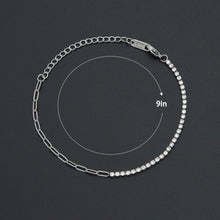 Load image into Gallery viewer, Silver Dainty Paperclip Tennis Chain Bracelet, Sku#LX960