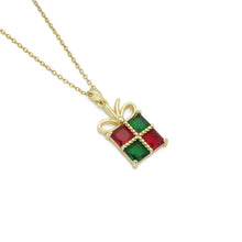Load image into Gallery viewer, Christmas Gift box Pendant Link Chain Necklace , sku#LX964