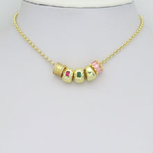 Load image into Gallery viewer, Plain Gold Oval Spacer Beads Pendant, Sku#LX966