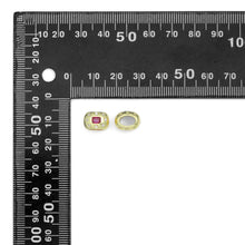 Load image into Gallery viewer, Pink Green CZ Gold Large Hole Oval Spacer Beads Charm Pendant, Sku#LX967