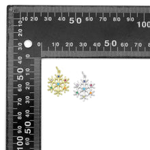 Load image into Gallery viewer, Colorful CZ Gold Silver Snowflake Charm Pendant, Sku#LX971