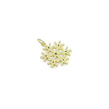 Load image into Gallery viewer, Colorful CZ Gold Silver Snowflake Charm Pendant, Sku#LX971