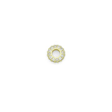 Load image into Gallery viewer, Clear CZ Gold Large Hole Round Spacer Beads Charm Pendant, Sku#LX975