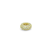 Load image into Gallery viewer, Clear CZ Gold Large Hole Round Spacer Beads Charm Pendant, Sku#LX975