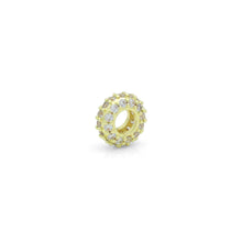 Load image into Gallery viewer, Clear CZ Gold Large Hole Round Spacer Beads Charm Pendant, Sku#LX975