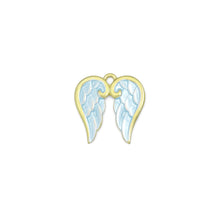 Load image into Gallery viewer, Gold Blue Angel's Wings Charm Pendant, Sku#LX976