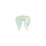 Gold Blue Angel's Wings Charm Pendant, Sku#LX976