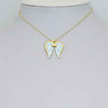 Load image into Gallery viewer, Gold Blue Angel's Wings Charm Pendant, Sku#LX976