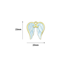 Load image into Gallery viewer, Gold Blue Angel's Wings Charm Pendant, Sku#LX976