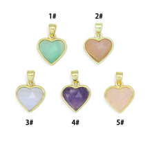Load image into Gallery viewer, Gold Gemstone Heart Charm, Sku#LY15