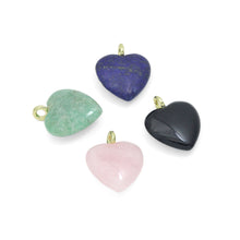 Load image into Gallery viewer, Natural Gemstone Heart Stone Pendant with CZ, Sku#LY33