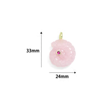 Load image into Gallery viewer, Natural Gemstone Snail Shape Pendant charm, Stone charm, Sku#LY34