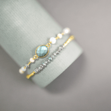 Load image into Gallery viewer, Labradorite Adjustable Stacking Bracelet