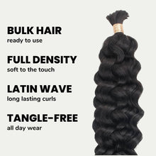 Load image into Gallery viewer, Latin Wave Bulk 100% Human Braiding Hair