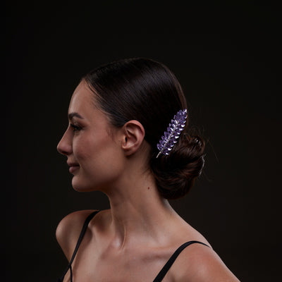 Elegant Lavander Crystal 2-Piece Hair Comb Set