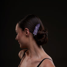Load image into Gallery viewer, Elegant Lavander Crystal 2-Piece Hair Comb Set