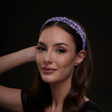 Load image into Gallery viewer, Lavender Crystal Beaded Hairband