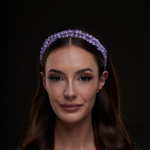 Load image into Gallery viewer, Lavender Crystal Beaded Hairband