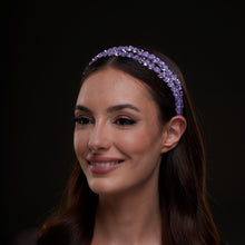 Load image into Gallery viewer, Lavender Crystal Beaded Hairband