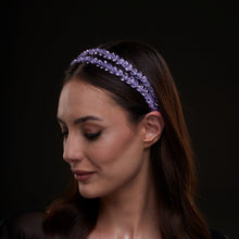 Load image into Gallery viewer, Lavender Crystal Beaded Hairband