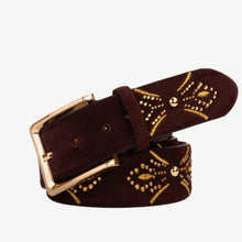 Load image into Gallery viewer, The Lazio Burgundy  Suede Leather Belt