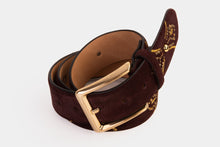 Load image into Gallery viewer, The Lazio Burgundy  Suede Leather Belt