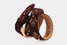 Load image into Gallery viewer, The Lazio Burgundy  Suede Leather Belt