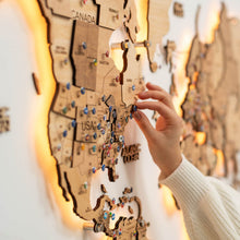 Load image into Gallery viewer, 3D LED Wooden World Map 3.0 Gold