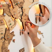 Load image into Gallery viewer, 3D LED Wooden World Map 3.0 Gold