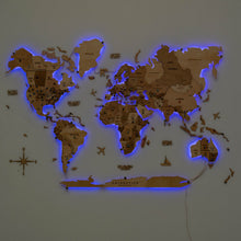 Load image into Gallery viewer, 3D LED Wooden World Map 3.0 Gold