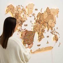 Load image into Gallery viewer, 3D LED Wooden World Map 3.0 Gold