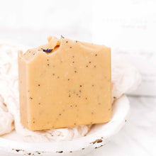 Load image into Gallery viewer, Lemon + Honey + Poppy Seed Handmade Tallow and Goat Milk Soap Bar