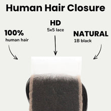 Load image into Gallery viewer, Loose Wave 5x5 HD Lace Human Hair Closure