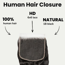 Load image into Gallery viewer, Loose Wave 6x6 HD Lace Human Hair Closure