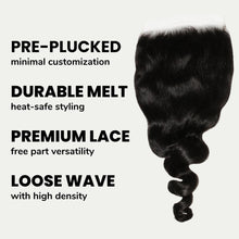 Load image into Gallery viewer, Loose Wave 7x7 HD Lace Human Hair Closure