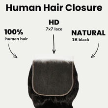 Load image into Gallery viewer, Loose Wave 7x7 HD Lace Human Hair Closure