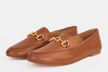 Load image into Gallery viewer, Luanda Tan Leather Women Flat Shoe