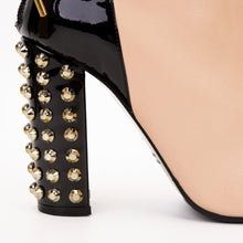 Load image into Gallery viewer, The Lucca Nude &amp; Black Leather Mid Calf High Heel Women Boot Limited Edition