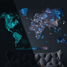 Load image into Gallery viewer, 3D Luminous Colored Wooden World Map Space