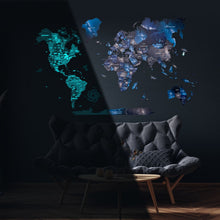 Load image into Gallery viewer, 3D Luminous Colored Wooden World Map Space