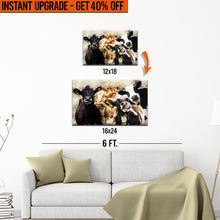 Load image into Gallery viewer, Upgrade Your 18x12 Inches 'Cows Cattle Portrait' Canvas Measuring 24x16 Inches