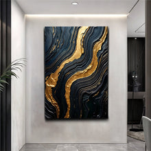 Load image into Gallery viewer, Modern Golden Lave Flow Wall Art
