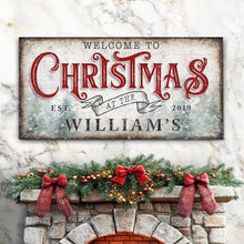 Load image into Gallery viewer, Family Welcome To Christmas Sign IV
